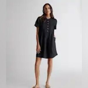 Quince Black Linen Dress